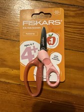 Fiskars Scissors for Kids POINTED TIP 5 Inch Safety Pink Glitter AGES 4-7
