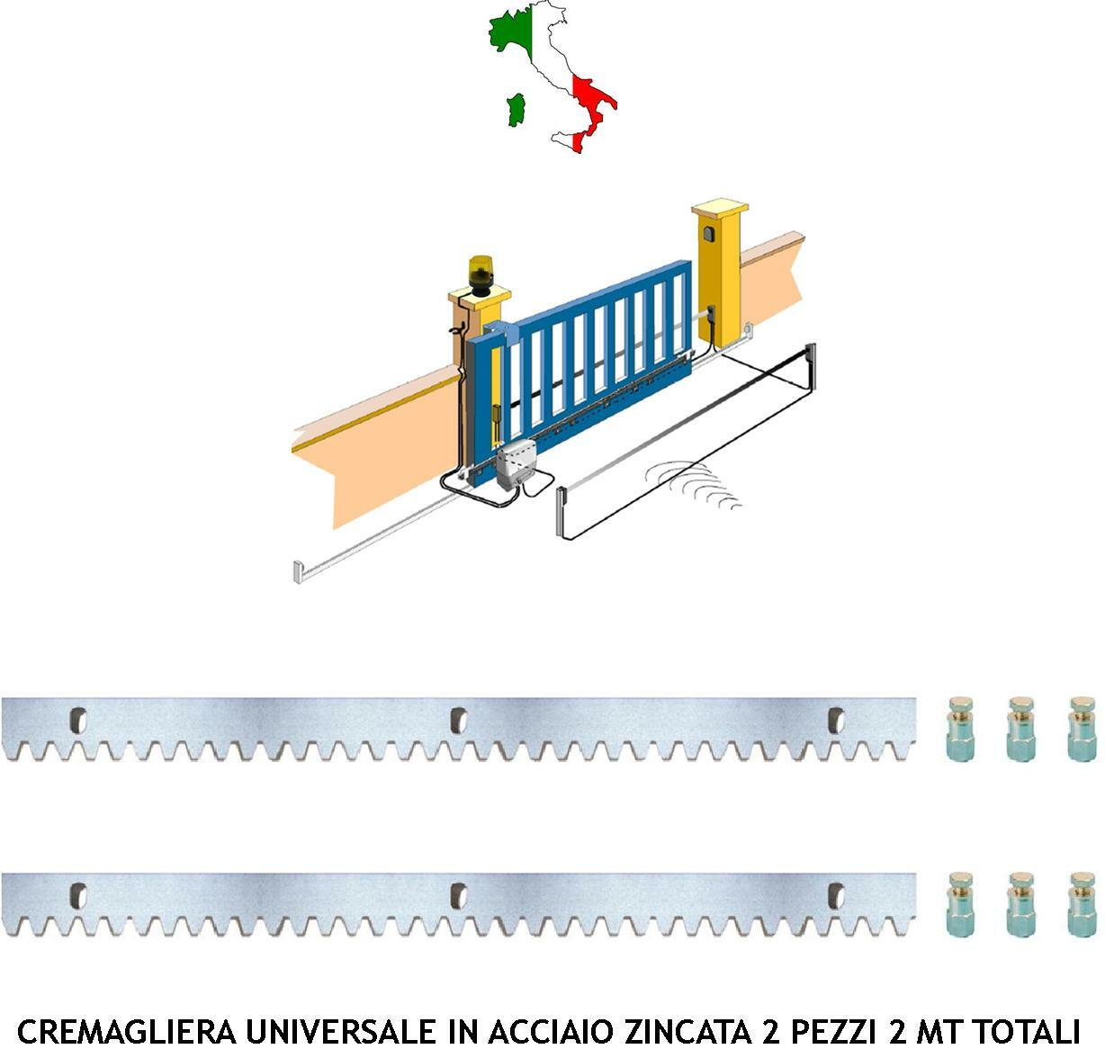 Cremagliera Cancello 2 Metri Acciaio Zincato con Bulloni | Offerta