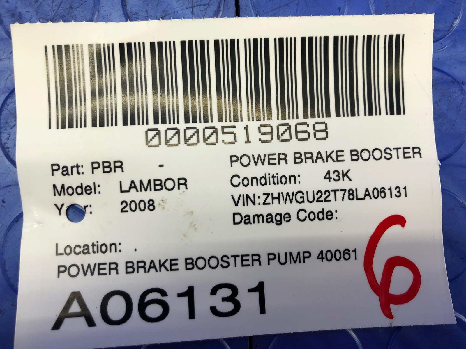 LAMBORGHINI GALLARDO OEM POWER BRAKE BOOSTER PUMP 400612100