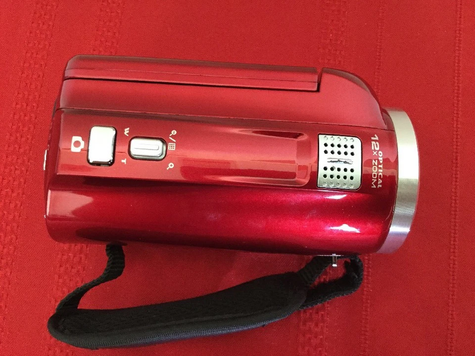 Vivitar DVR 960HD 1080i HD 12x Optical Zoom Video Camera Camcorder Kit Red - Image 4 of 4