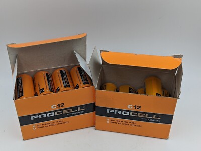 PROCELL C12 Alkaline C Batteries by Duracell, Lot Of 21 Batteries, New