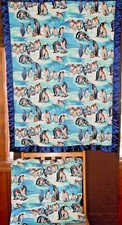 2pc Set Handmade Penguin Pillow  Crib Baby Toddler Security Blanket Quilt New