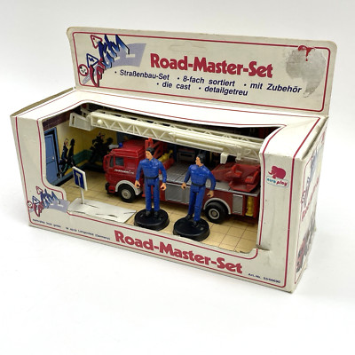 Euro Play Road-Master-Set Feuerwehr   OVP mit Figuren & Zubehör Diecast 90er NEU