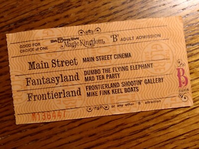 1970s Vintage B Coupon When Main St Cinema was B at Disney World