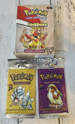 Pokemon Empty Lot Base Set 2 Long Crimp Pack Gyarados Pidgeot Lockdown Theme Box