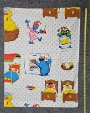 Vintage Sesame Street Muppet Characters Muppets Inc Sheet Fabric Piece 33x25 in