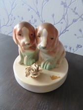 vintage dog ornaments SPANIELS made by GAR SAN, Spain