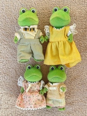 Sylvanian Families Tomy Frog Family Bullrush Figures Vintage Epoch