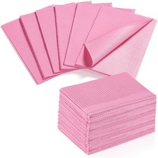 50 Pcs Pink Disposable Nail Mats, 18"x13" Waterproof | 3-Ply Absorbent Nail Mat