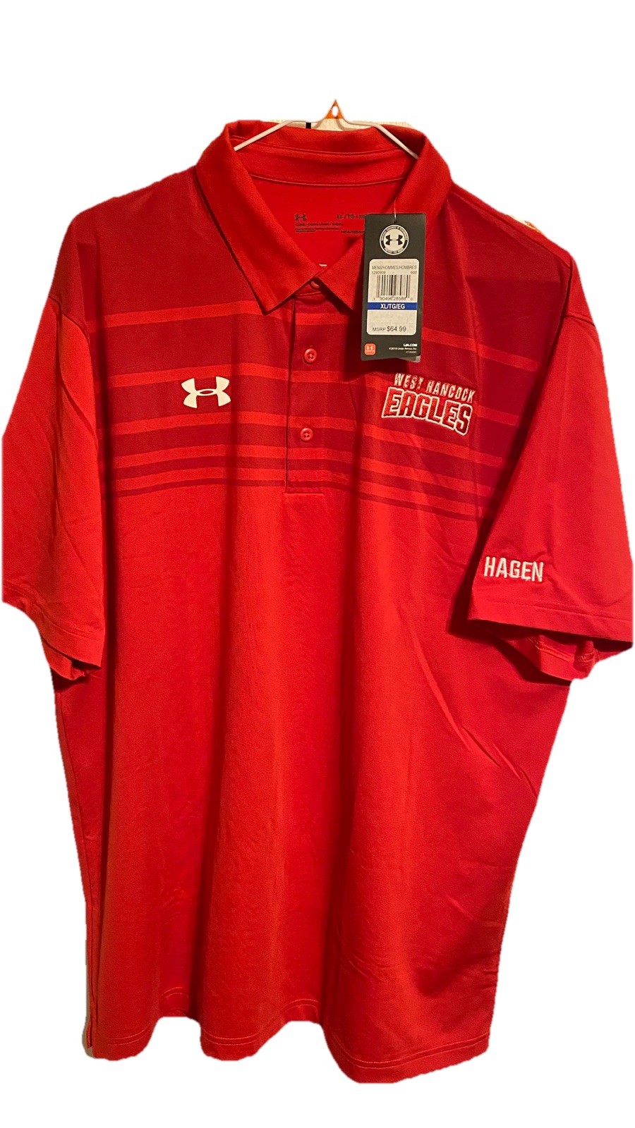 Under Armour  Men's Golf Shirt Size XLarge Red Nice Polyester NWT