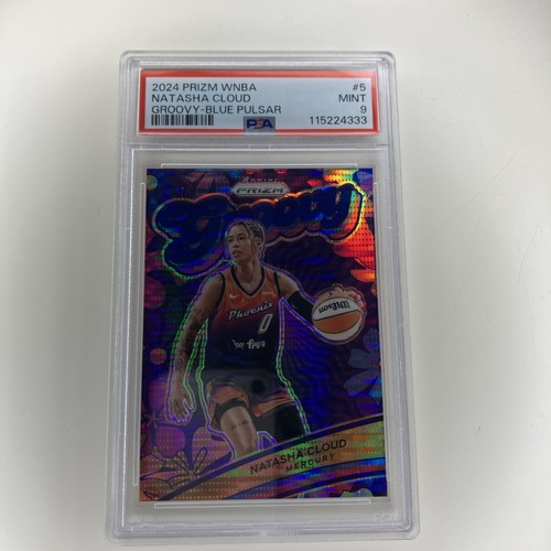 2024 Panini Prizm WNBA - Groovy Natasha Cloud #5 Blue Pulsar Prizm /199 PSA 9