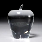 Steuben Art Glass Crystal Apple by Douglas McDougall Paperweight Signed 4"h