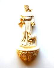 Saint Francis Holy Water Font Ivory Shade with Doves 6-1/2" x 2-3/4"