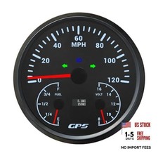 110mm 4-3/8" 3 in 1 Gauge GPS Speedometer 120MPH Odometer Fuel Black Black