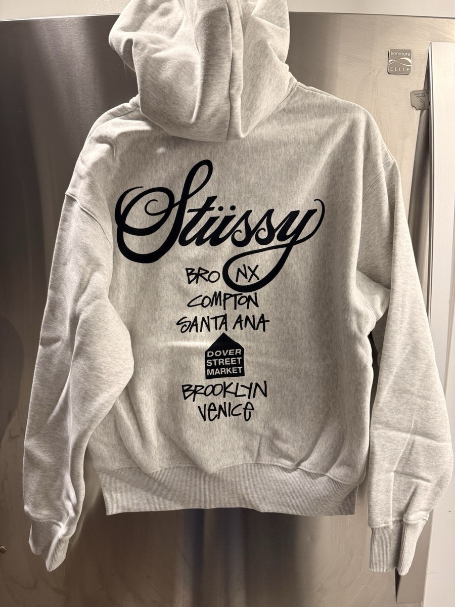 Stussy DSM World Tour Hoodie -Medium - Ash Heather Dover Street