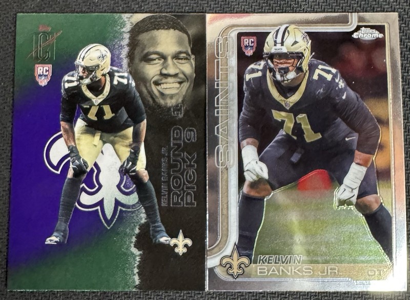 2025 NFL Topps Signature/Chrome - Kelvin Banks Jr RC OL NO Saints 2pk 💎🔥