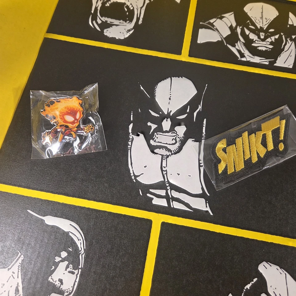 Marvel Unlimited Wolverine Box - Figura Caballero Araña, Cómic, Parche, Pin 2024 Foto 4 de 4