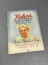 Vintage E. KAHN'S Meats E Book MENUS Cincinnati Ohio Josephine Gibsons