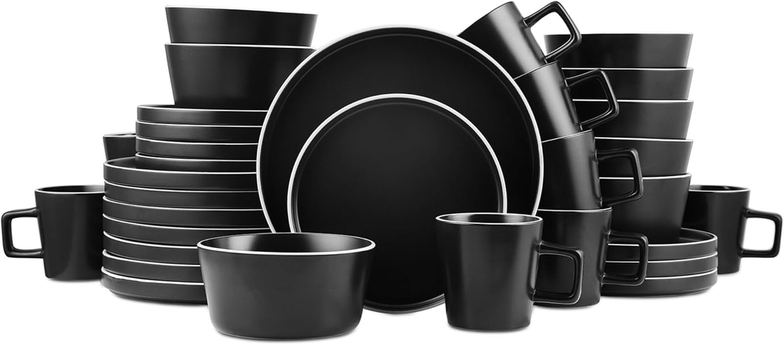 Cleo Stoneware 32-Piece round Dinnerware Set, Magenta,Servic