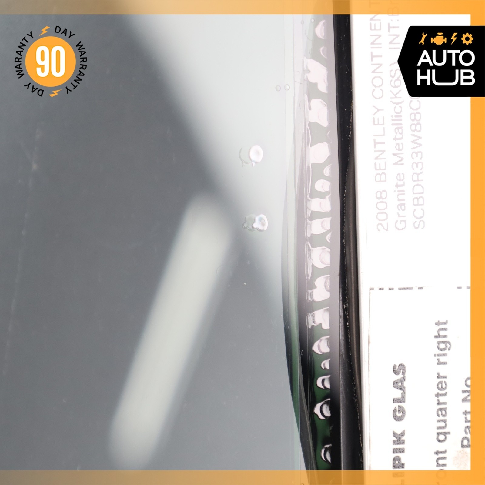07-18 Bentley Continental GTC Front Right Side Door Vent Window Glass OEM