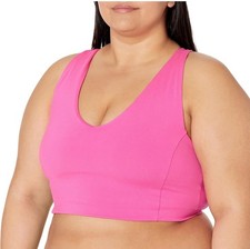 Essentials Sports Bra Womens Plus Size 5X Neon Pink Racerback Workout Activewear