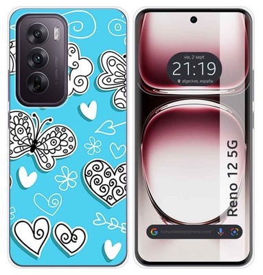YUXING Cover Trasparente per Oppo Reno 12 Pro 5G / Reno12 Pro 5G - Custodia Protettiva Sottile in TPU Morbido Antiurto con Carino Motivo Disegno Cool (Flower Bush