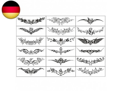 18 StkTemporäre Tattoos,Fake Temporary,Klebe Tattoo,Klebetattoos,Blatt Totem 
