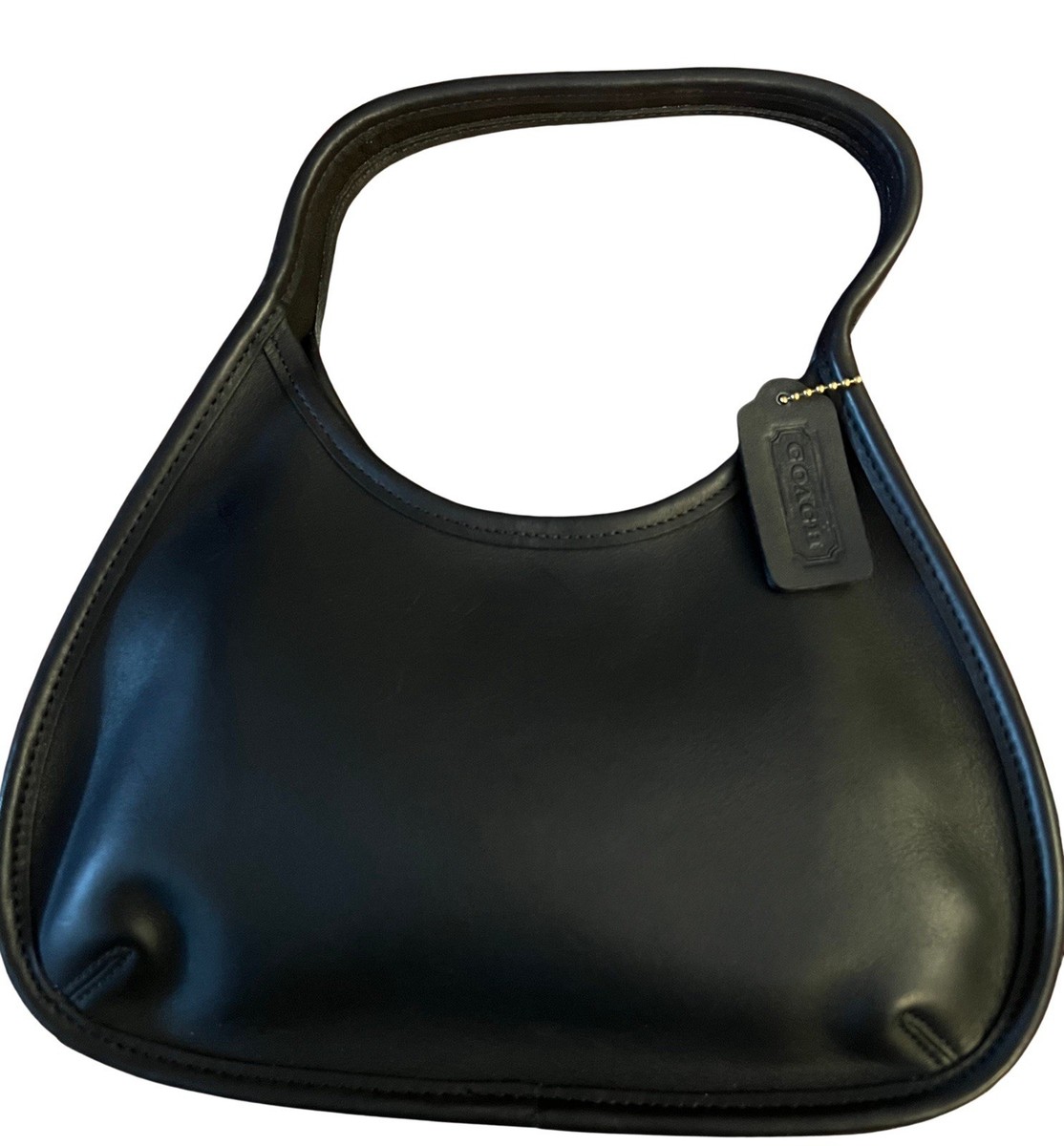 Coach Ergo Black Leather Hobo Bag Vintage Y2K Minimalist 9027 USA