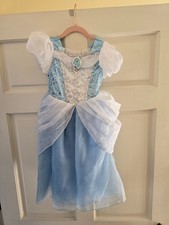 Disneyland Cinderella Costume Blue Gown Princess Child Size 4 Oval Slipper
