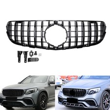 K&uuml;hlergrill Frontgrill Grill Schwarz gl&auml;nz f&uuml;r Mercedes-Benz GLC X253 2015-2018