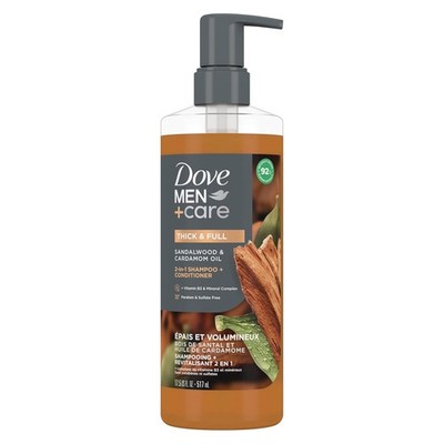 Dove Men + Care Shampoo + Conditioner 2-In-1 Sandalwood and Cardamom oil