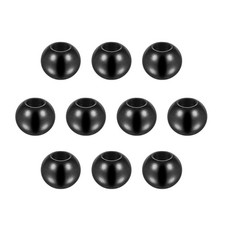 20pcs Beads 8mm Stainless Steel 3.5mm Hole Dia Bead for DIY Crafts, Black