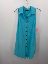 Pre-Owned Boho Chic Blue Size Small Shift Knee Length Sleeveless Dress