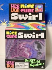 NeeDoh Nice Cube Swirl Sensory Purple Pink Black White Nee Doh