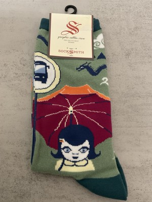 Socksmith Graphic Cotton Crew Socks (Bus Stop Green) W Onesize (9-11)