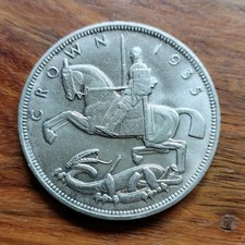 1935 Rocking Horse Crown George V .500 fine Silver Great Condition