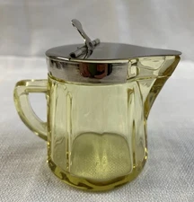 Heisey Sahara McGrady 5 oz Syrup  Cream 3.5” Elegant Glass Yellow 1920-1930 VTG