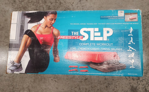 The Step Freestyle Step Platform & Risers Set Red/Black, Online Workouts, 275 lb