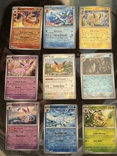 Prismatic Evolutions Complete 9 Card Eevee-lutions Set Reverse Holo Nm