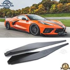 For 2020-2026 Corvette C8 Z51 Side Skirts Stage 2pc Gloss Carbon Fiber Look For 2020-2026 Corvette C8 Z51 Side Skirts Stage 2pc Gloss Carbon Fiber Look