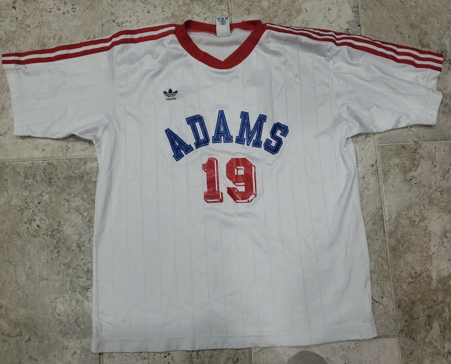 VINTAGE 1980'S ADIDAS LIGA CUP STRIPED GLANZ JERSEY MEN'S SIZE XL VERY NICE!