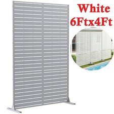 72"x47" Withe Privacy Screen Outdoor Freestanding Decorative Privacy Fence Panel