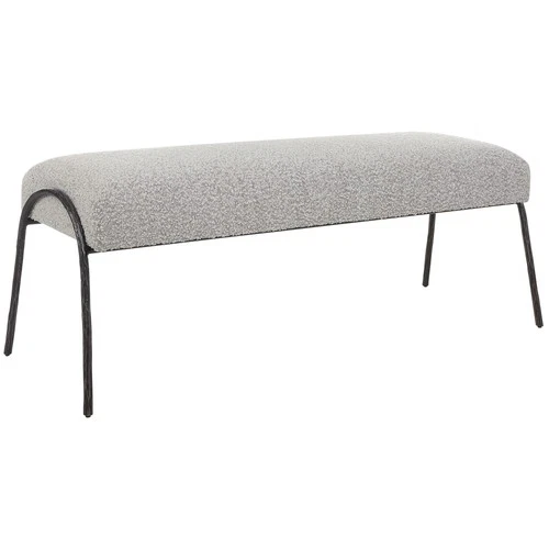 Uttermost 23685 Jacobsen 56"W Iron Framed Fabric Bench - Grey - Picture 5 of 5