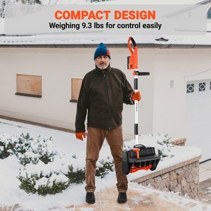 VOLTASK Cordless Snow Shovel, 24V 550W Motor, 13-Inch Clearing Width, Adjustable