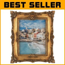 Exquisite 8x10 Ornate Bronze Frame for Tabletop or Wall Display - Vintage Charm