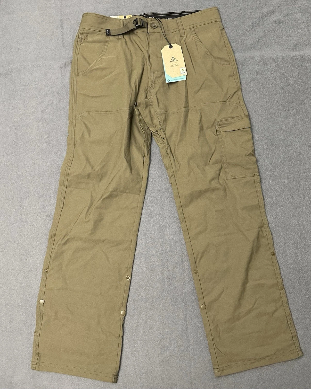 Prana Stretch Zion Pants II Relaxed Fit Straight Leg Slate Green Men’s 32x30