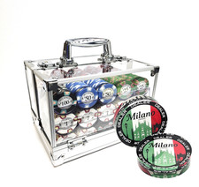 Milano 600pc 9g Clay Poker Chip Set/With Case/Trays/Dealer Button