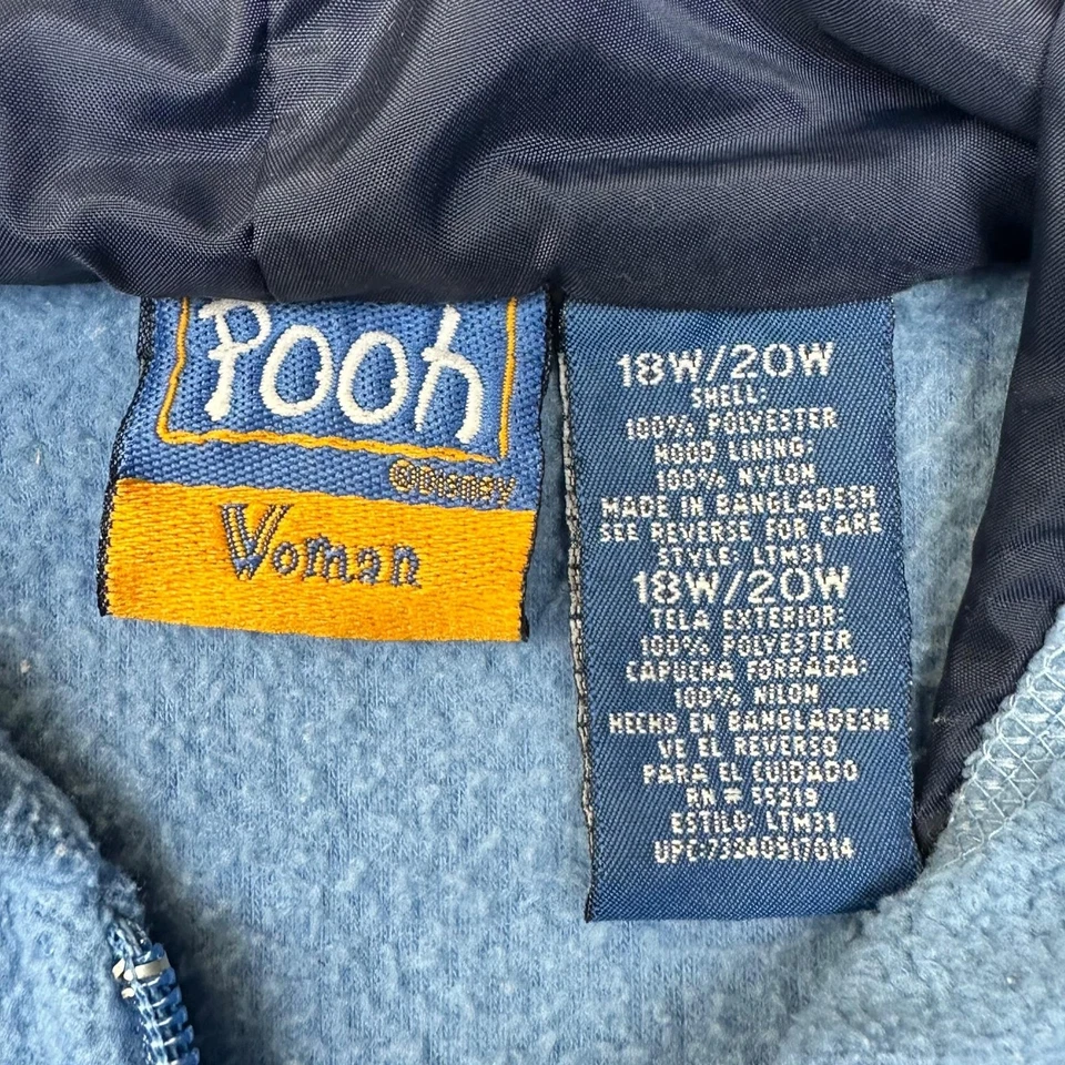 Женский флисовый пуловер с капюшоном Disney Pooh 18 Вт 20 Вт Winnie the Pooh Bee Y2K - Изображение 4 из 4