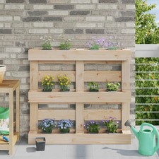 WALPLUS Grey Flower Boxes 12pc Euro Pallet Vertical Garden Herb Planters