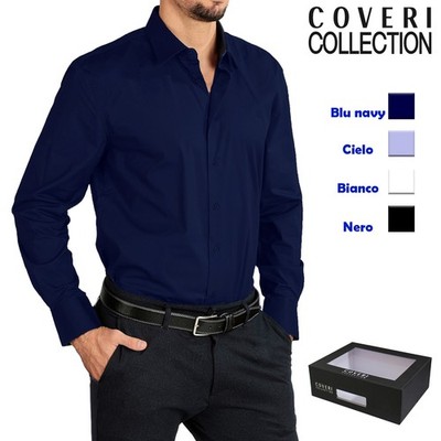 Herren Langarm Hemd Stretch Semi Slim Fit COVERI COLLECTION M L XL X